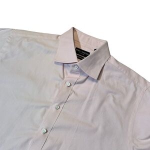 Spier & Mackay mens 16.5 34 light pink solid contemporary fit dress shirt EuC